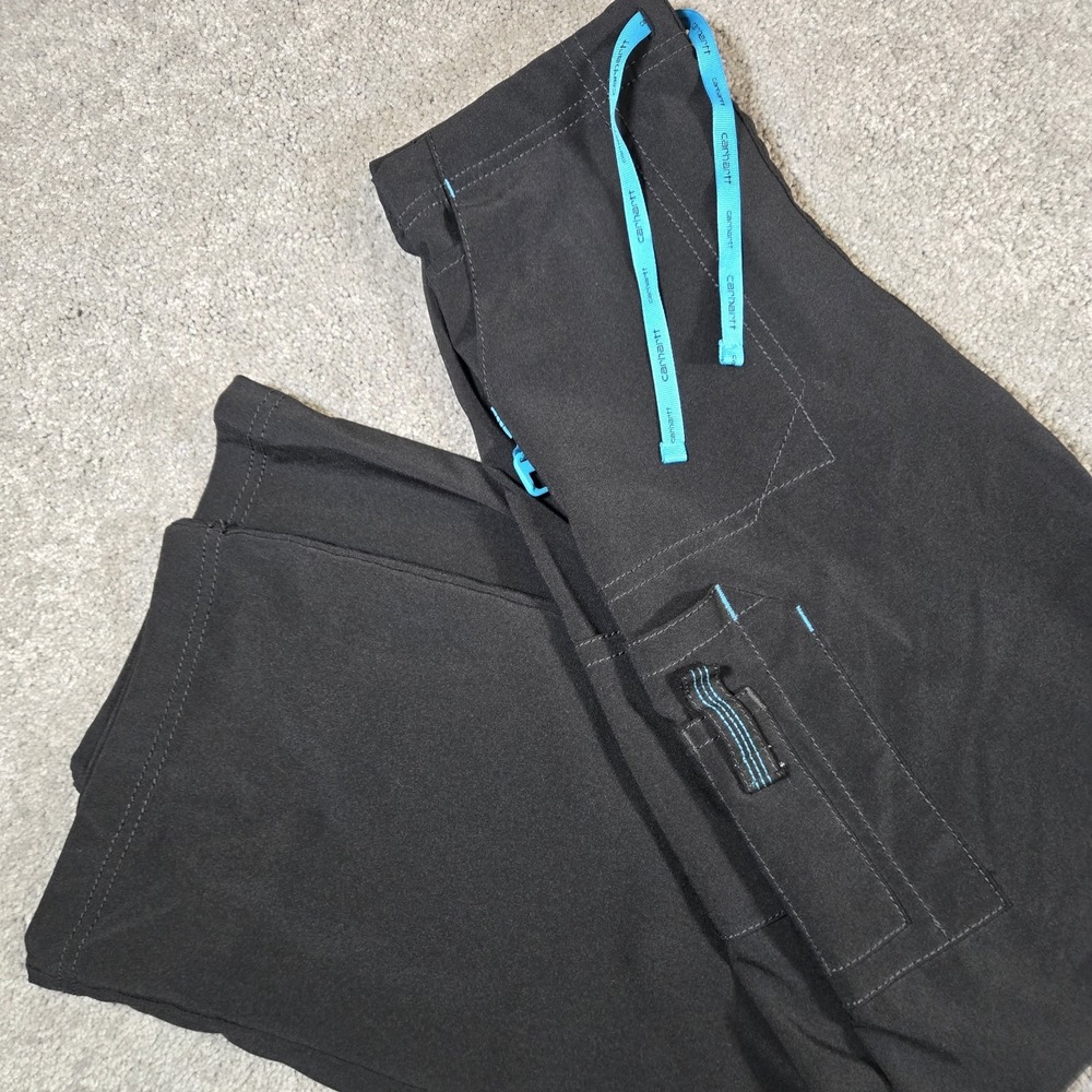 Carhartt Force Women's Cross-Flex Black Utility Bootcut Scrub Pants Size XS
